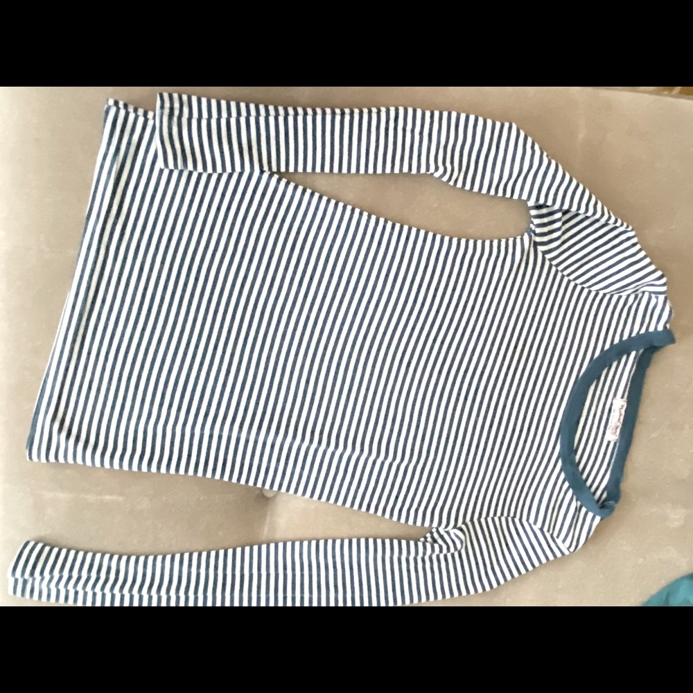 Blue/ white stripe long sleeve Michael Stars t-shirt - longer length.